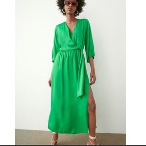 zara balloon midi dress ZARA NWT WOMAN SS24 MIXED BALLOON MIDI DRESS WHITE | 4661/327